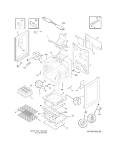 Body Diagram and Parts List for FFGF3021ZWD  Frigidaire Range