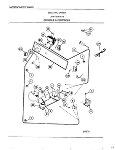 Electric Dryer/console And Controls Diagram and Parts List for 7506B  Frigidaire Dryer