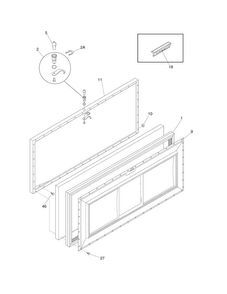 Door Diagram and Parts List for FFCH15M1NW3  Frigidaire Freezer