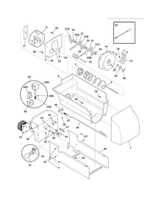 Ice Container Diagram and Parts List for FPUS2686LF3  Frigidaire Refrigerator