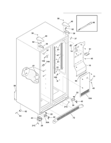 Cabinet Diagram and Parts List for FRS6LF7JS8  Frigidaire Refrigerator
