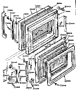 Door Parts Diagram and Parts List for 5648668410  Kenmore Microwave