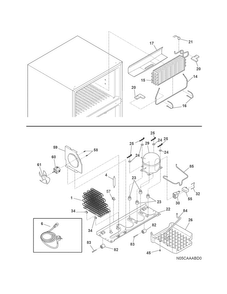 System Diagram and Parts List for MRTG18V5PW1  Uni Refrigerator