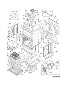 Body Diagram and Parts List for EI27EW35PSB  Electrolux Wall Oven