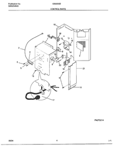 Control Parts Diagram and Parts List for 5368000B  Frigidaire Air Conditioner