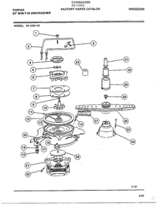 24" Built-in Dishwasher Page 7 Diagram and Parts List for 61-1021  Tappan Dishwasher