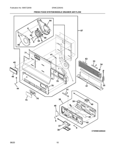 Fresh Food System/Middle Drawer Air Flow Diagram and Parts List for ERMC2295AS  Frigidaire Refrigerator