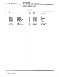 Room Air Conditioner Page 8 Diagram and Parts List for 5277C  Frigidaire Air Conditioner