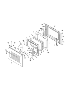 Door Diagram and Parts List for FFEW3025PSA  Frigidaire Wall Oven