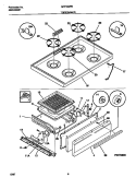 TOP / DRAWER Diagram and Parts List for MPF300PBDE  Frigidaire Range