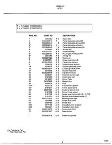 Body Page 2 Diagram and Parts List for 2833  Frigidaire Range