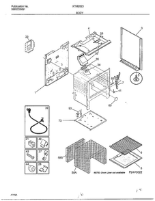 Body Diagram and Parts List for 2823-80B  Frigidaire Range