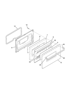 Door Diagram and Parts List for FGF316WGSG  Frigidaire Range
