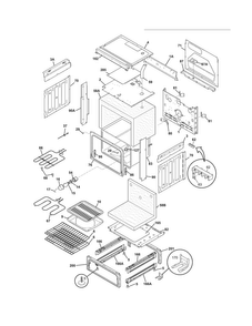 Body Diagram and Parts List for FFES3005LWE  Frigidaire Range