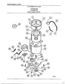 Tubs/hoses/motor Diagram and Parts List for 6389-80B  Frigidaire Washer
