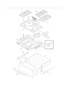 Main Top/drawer Diagram and Parts List for FFGS3025LSE  Frigidaire Range