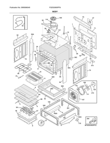 Body Diagram and Parts List for FGDS3065PFN  Frigidaire Range