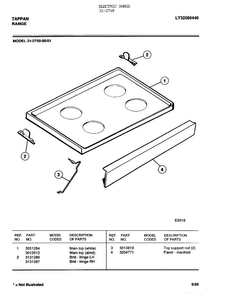 Electric Range Page 2 Diagram and Parts List for 31-2759  Tappan Range