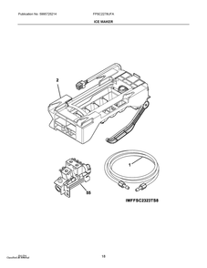 Ice Maker Diagram and Parts List for FPSC2278UFA  Frigidaire Refrigerator