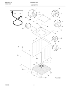 Cabinet/Top Diagram and Parts List for FWSC965GHS0  Frigidaire Washer