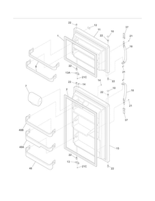 Door Diagram and Parts List for FRT18L4JMF  Frigidaire Refrigerator