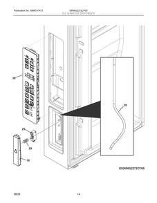 Ice And Water Dispenser Diagram and Parts List for GRMG2272CF03  Frigidaire Refrigerator