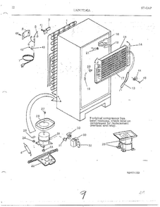 Refrigerator Page 9 Diagram and Parts List for 17714-0A  Frigidaire Refrigerator