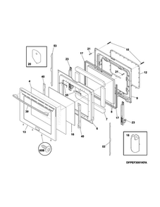 Door Diagram and Parts List for CPEF3081MFF  Frigidaire Range
