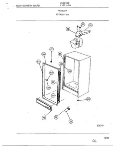Freezer Page 3 Diagram and Parts List for 43051-0A  Frigidaire Freezer