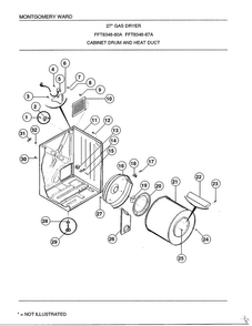 Cabinet Drum And Heat Duct Diagram and Parts List for 8348A  Frigidaire Dryer