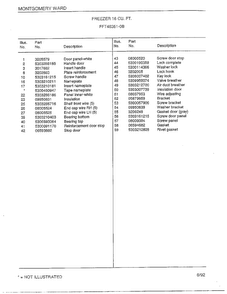 Freezer 16 Cubic Feet Page 2 Diagram and Parts List for 46351-0B  Frigidaire Freezer