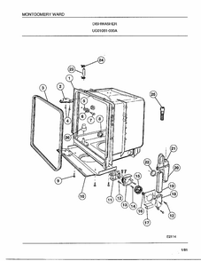 Dishwasher Page 5 Diagram and Parts List for 1081-000A  Frigidaire Dishwasher