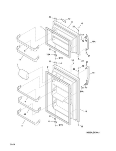 Doors Diagram and Parts List for LFTR1814LBK  Frigidaire Refrigerator