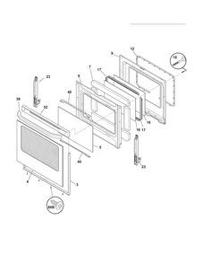 Door Diagram and Parts List for CFEF3048LSH  Frigidaire Range