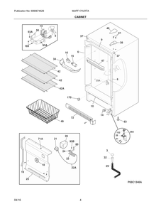 Cabinet Diagram and Parts List for MUFF17VLRTA  Frigidaire Freezer