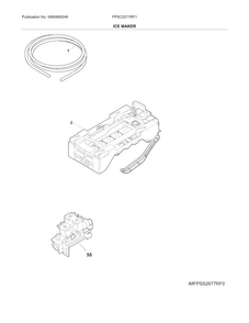 Ice Maker Diagram and Parts List for FPSC2277RF1  Frigidaire Refrigerator