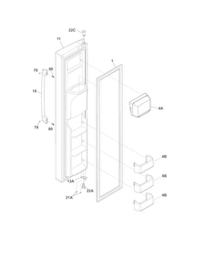 Freezer Door Diagram and Parts List for EW23CS85KS2  Electrolux Refrigerator