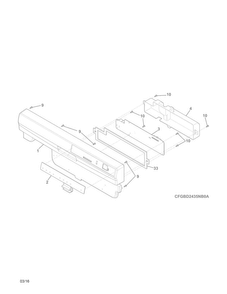 Control Panel Diagram and Parts List for DGBD2438PF8B  Frigidaire Dishwasher