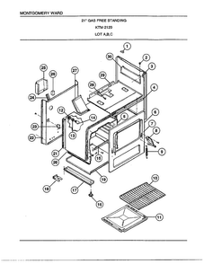 21" Gas Free Standing Page 6 Diagram and Parts List for 2129C  Frigidaire Range