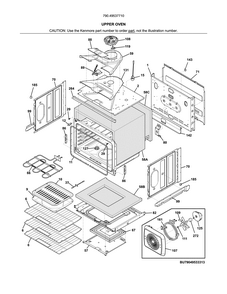 Upper Oven Diagram and Parts List for 79049537710  Kenmore Wall Oven