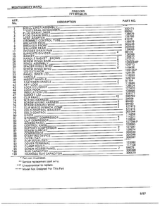 Freezer Page 2 Diagram and Parts List for 88158-7A  Frigidaire Freezer