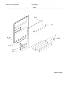 Door Diagram and Parts List for E24ID74QPS4A  Electrolux Dishwasher