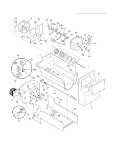 Ice Container Diagram and Parts List for FLS26Z2GKB6  Frigidaire Refrigerator