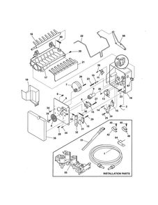 Ice Maker Diagram and Parts List for 25354663408  Kenmore Refrigerator