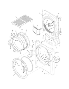 Front Panel/lint Filter Diagram and Parts List for EWMGD70JIW2  Electrolux Dryer