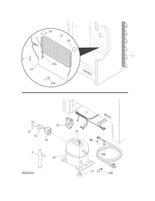 System Diagram and Parts List for FFRU17G8QWB  Frigidaire Refrigerator