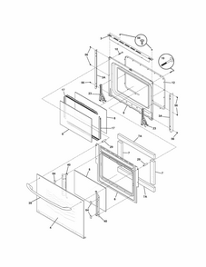 Doors Diagram and Parts List for 79047779404  Kenmore Wall Oven