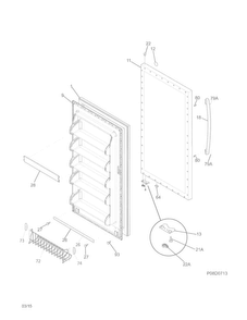 Door Diagram and Parts List for FFRU17G8QWC  Frigidaire Refrigerator