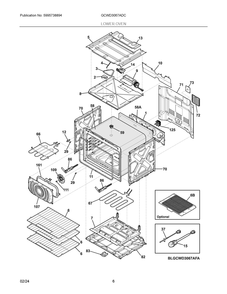 Lower Oven Diagram and Parts List for GCWD3067ADC  Frigidaire Wall Oven