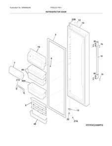 Refrigerator Door Diagram and Parts List for FPSC2277RF1  Frigidaire Refrigerator